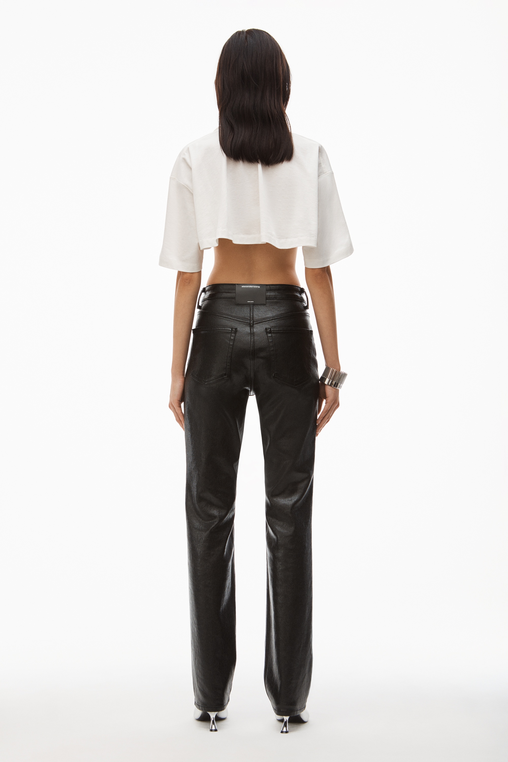 FLY JEAN IN COATED BLACK DENIM - 4