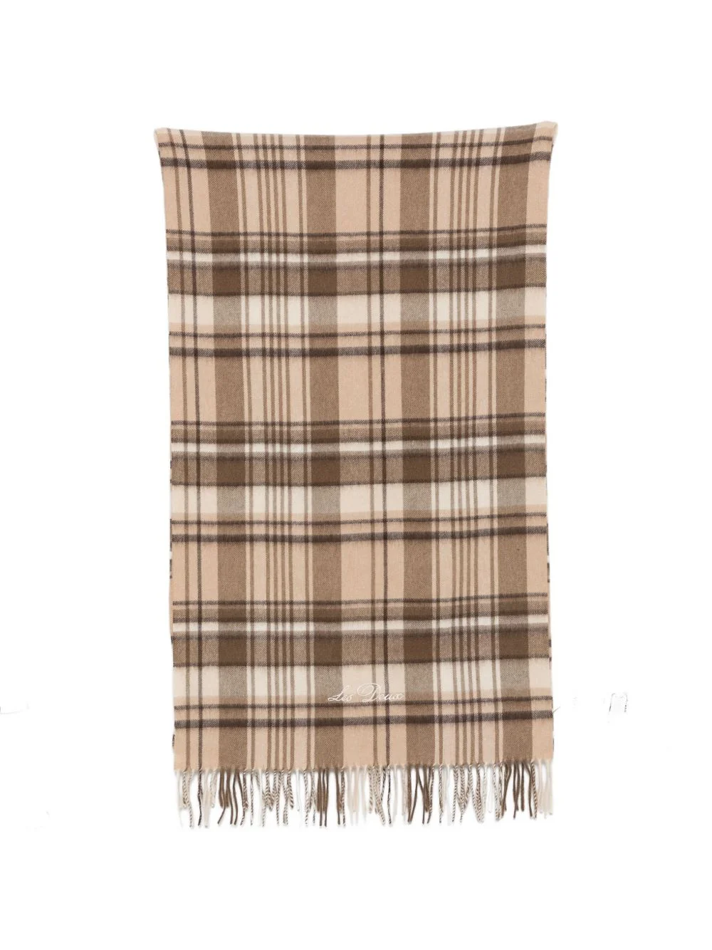 check-pattern fringed scarf - 1