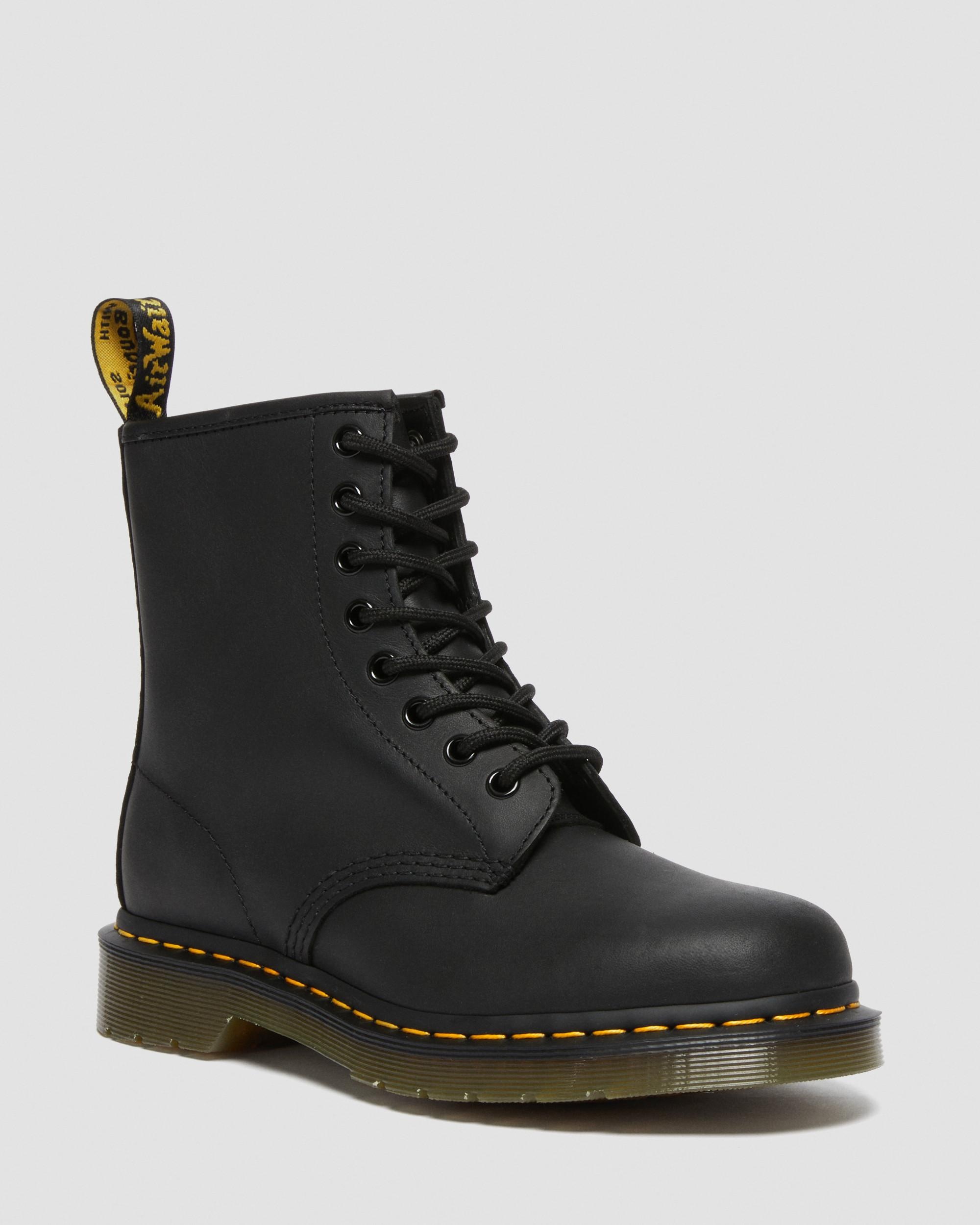 1460 Greasy Leather Lace Up Boots - 5