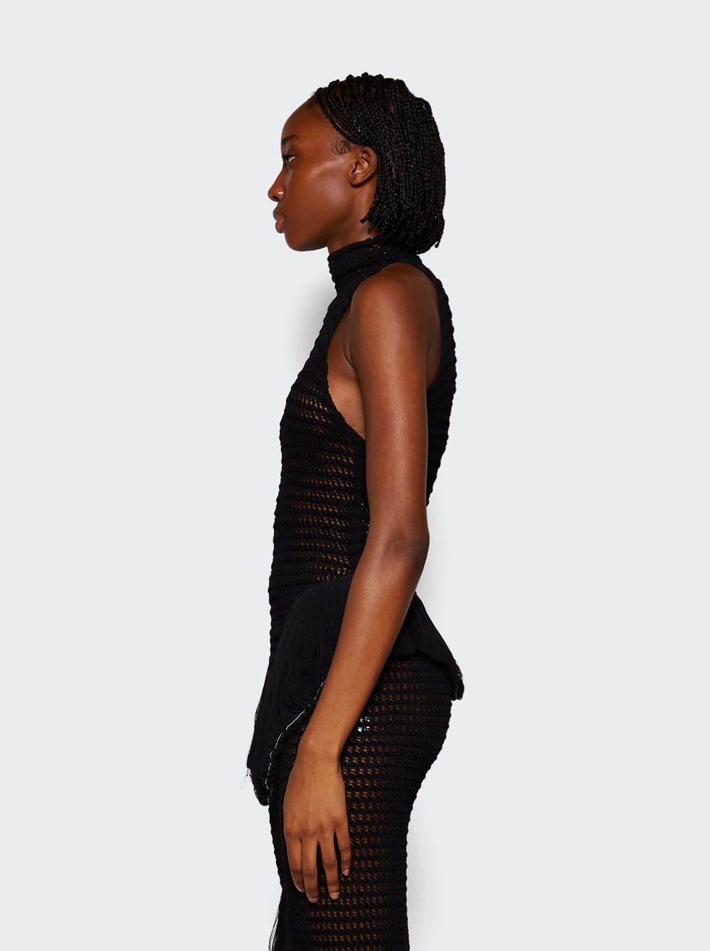 Sheer Fringe Top Black - 4