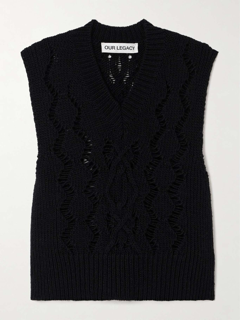 Michigan cropped open-knit wool tank 1