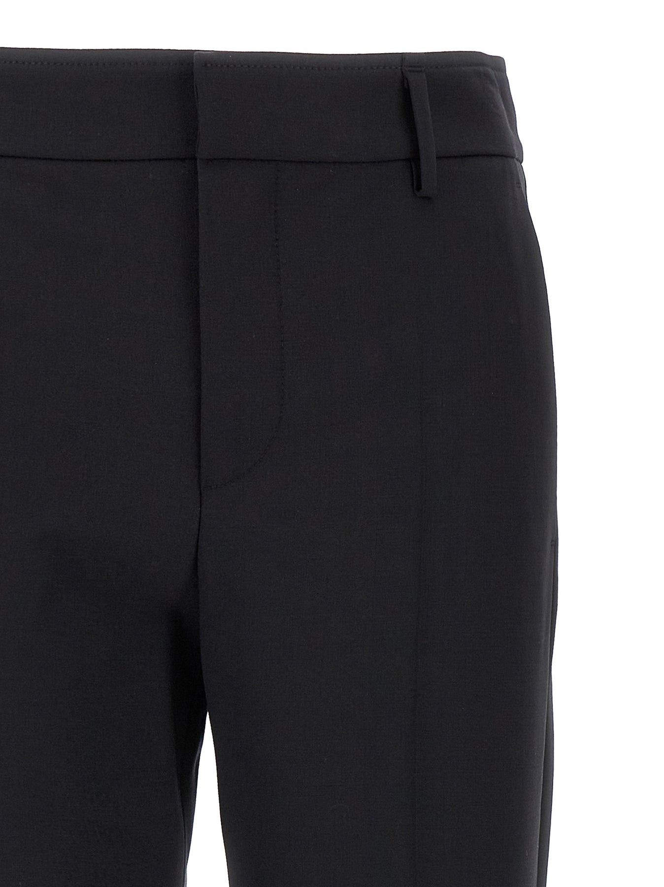 Wool  Slits Pants Black - 3