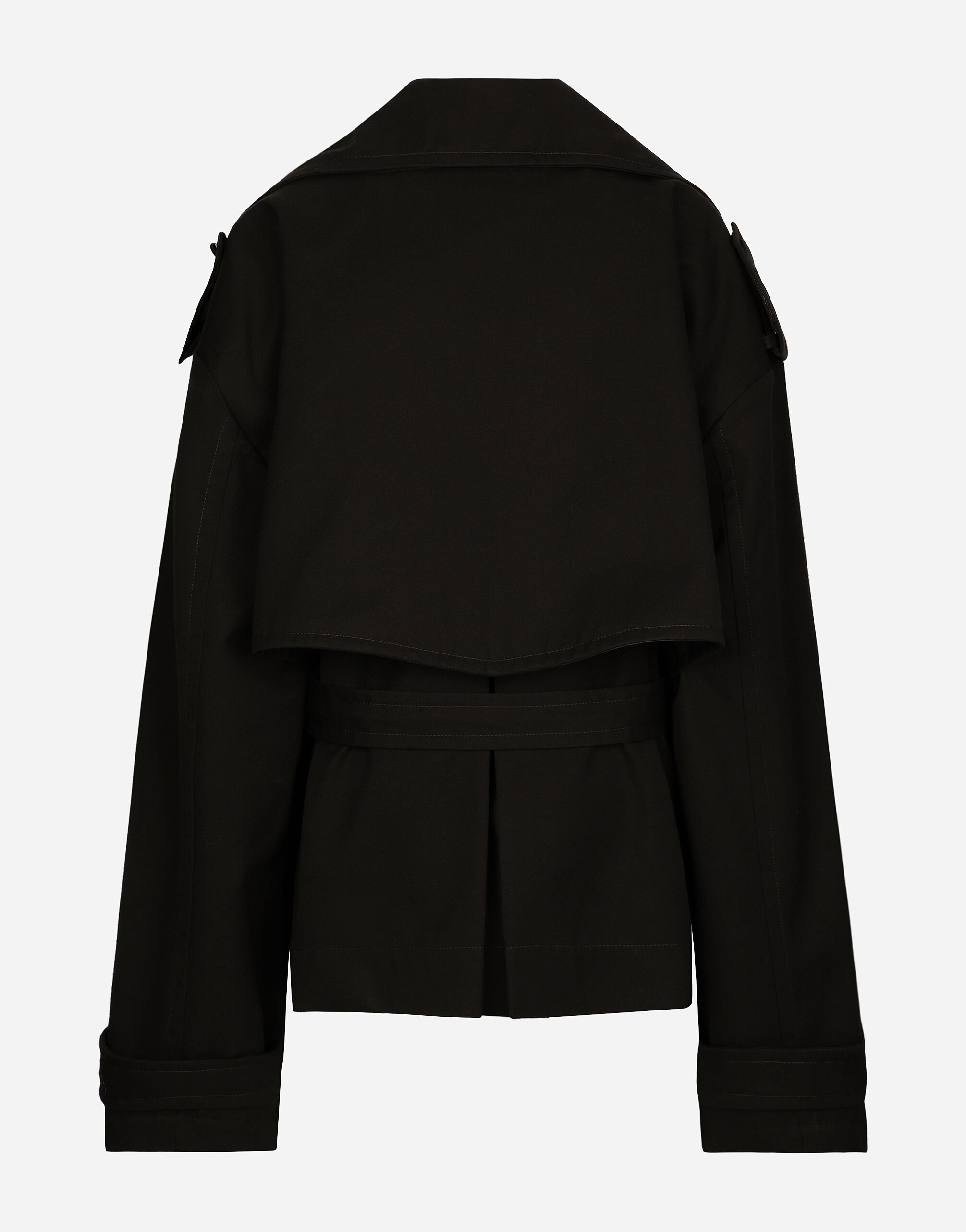 Double-breasted jacket with cotton belt - 2