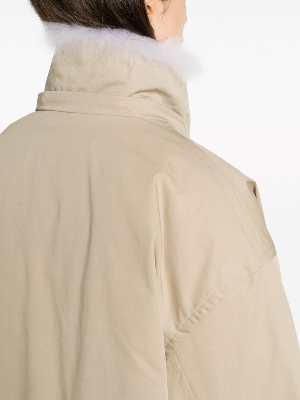 hooded midi parka - 6