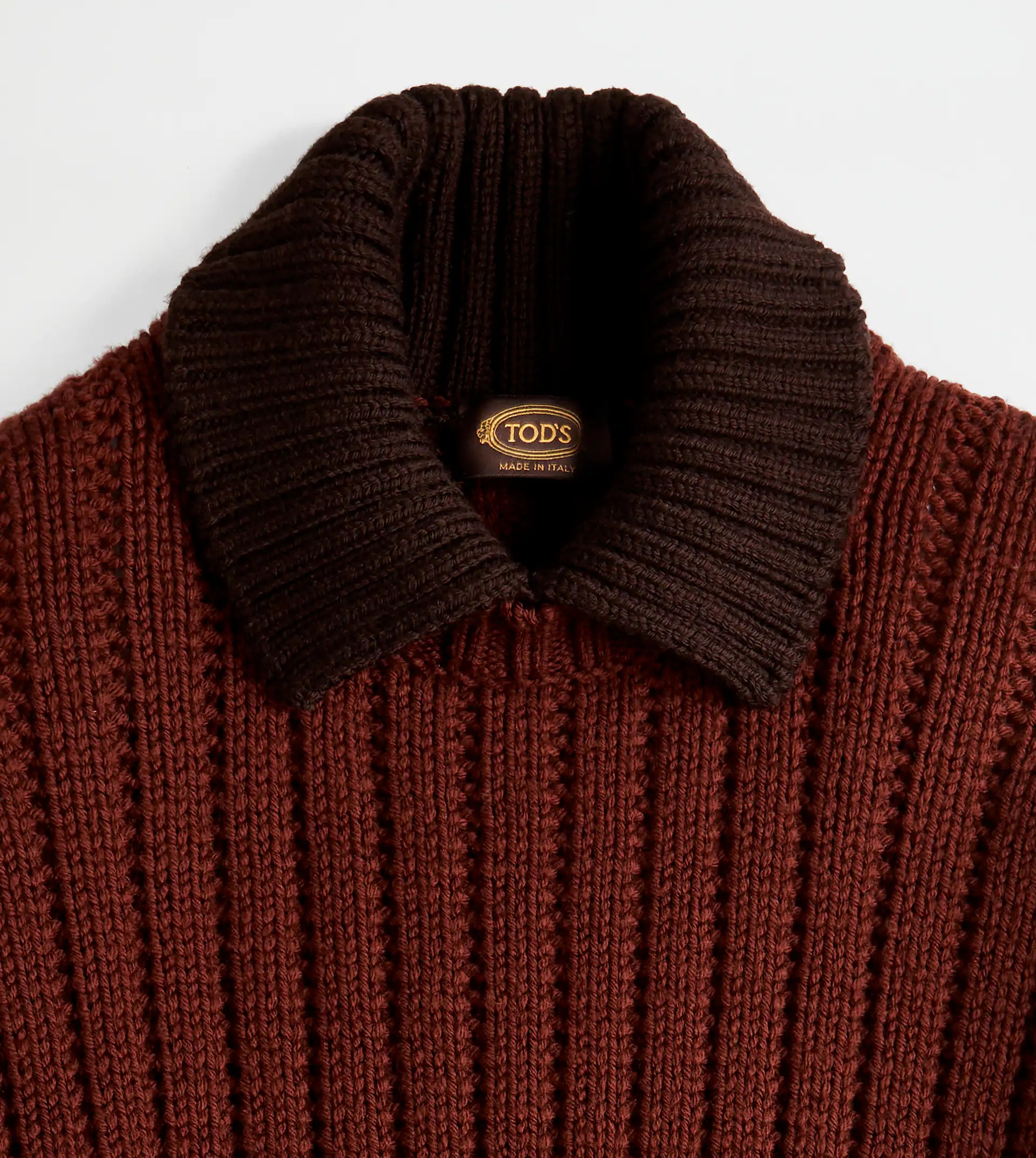 SWEATER IN WOOL - BROWN - 2