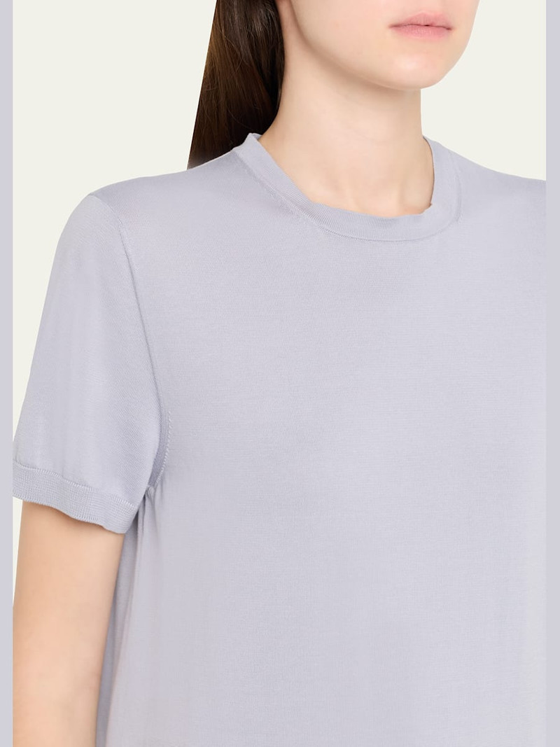 Loro Piana Ice Wish Short-Sleeve Crewneck Sweater outlook