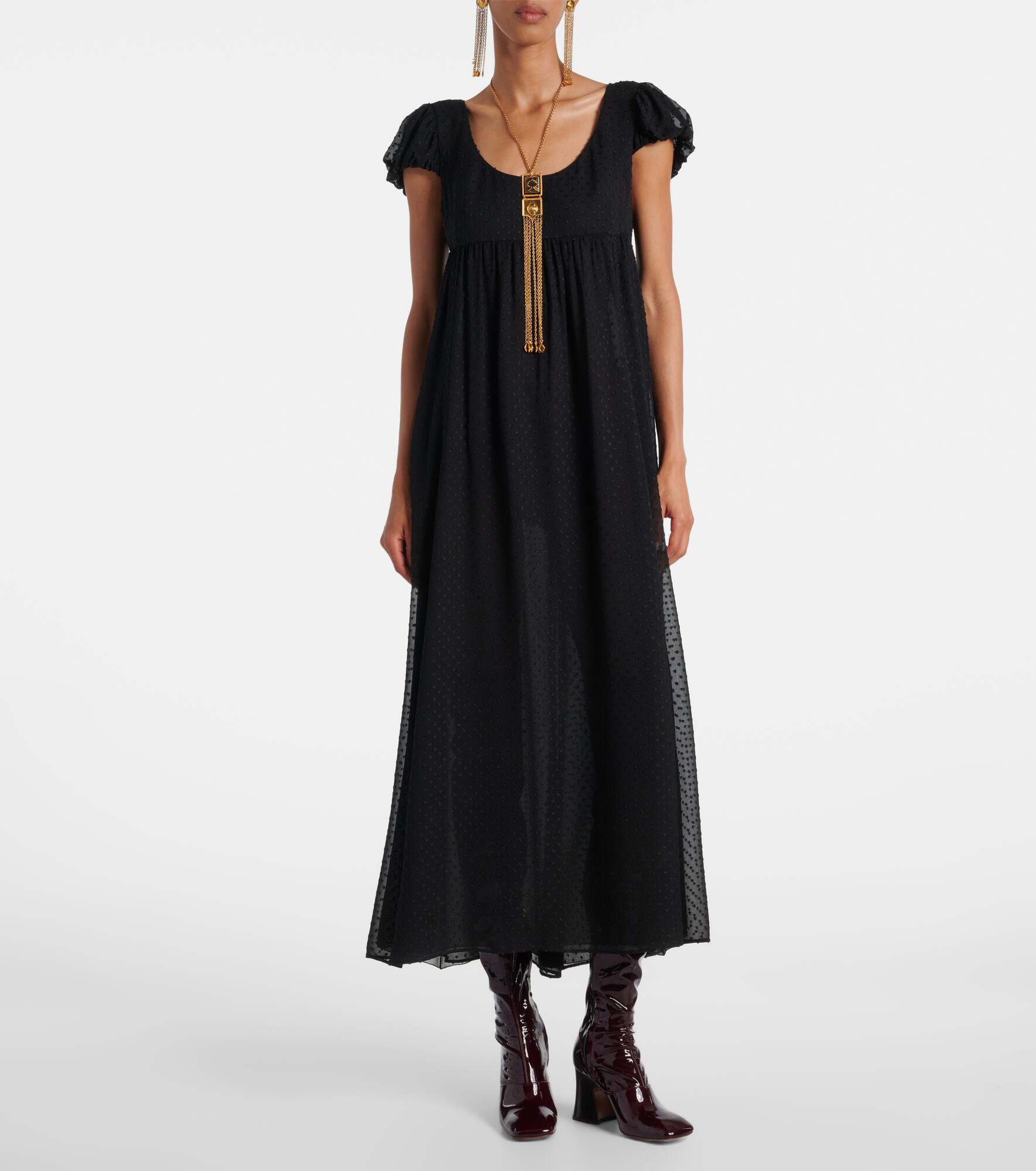 Silk point d'esprit maxi dress - 2