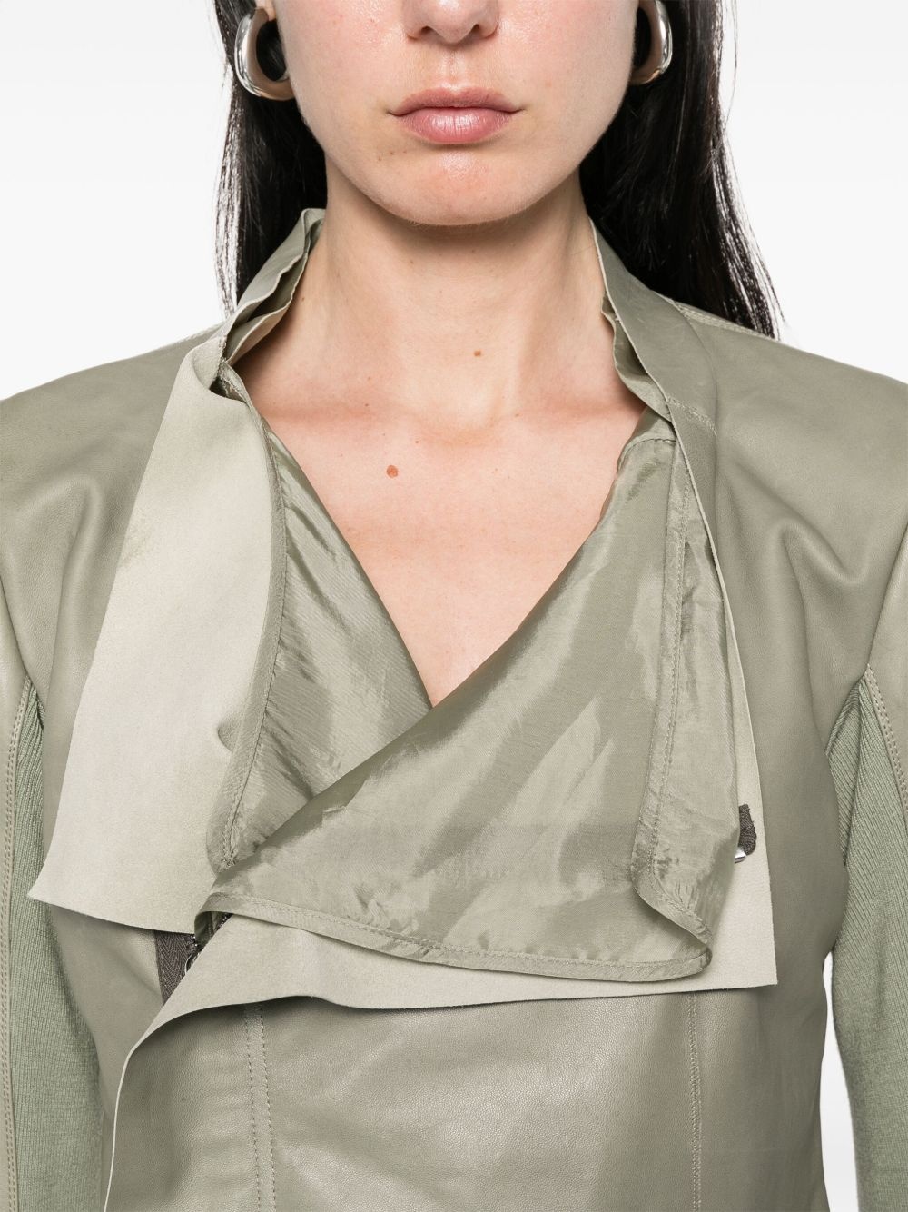 low-neck biker jacket - 5