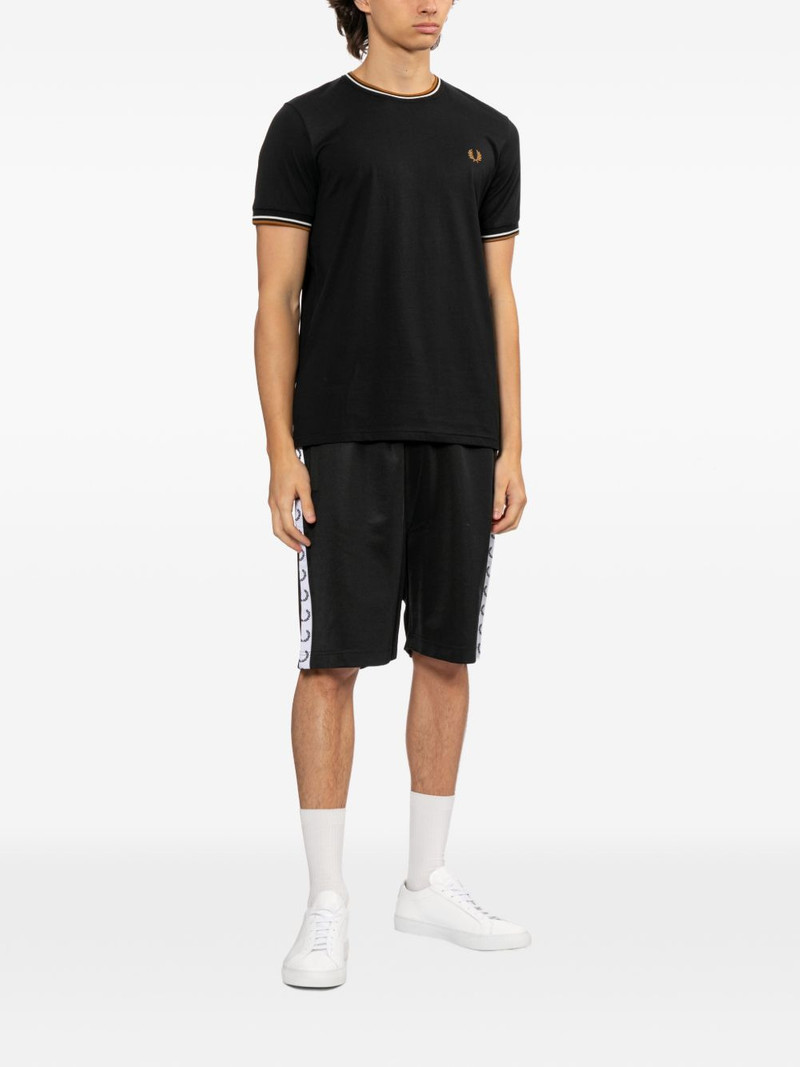 Fred Perry logo-embroidered striped-cuff T-shirt outlook