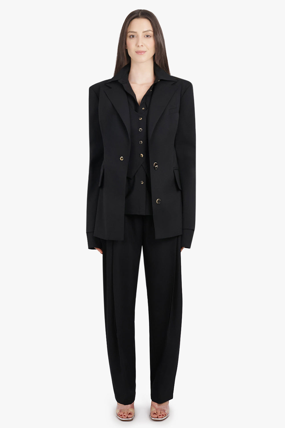 SLIT DETAIL TAPERED PANT | BLACK - 2