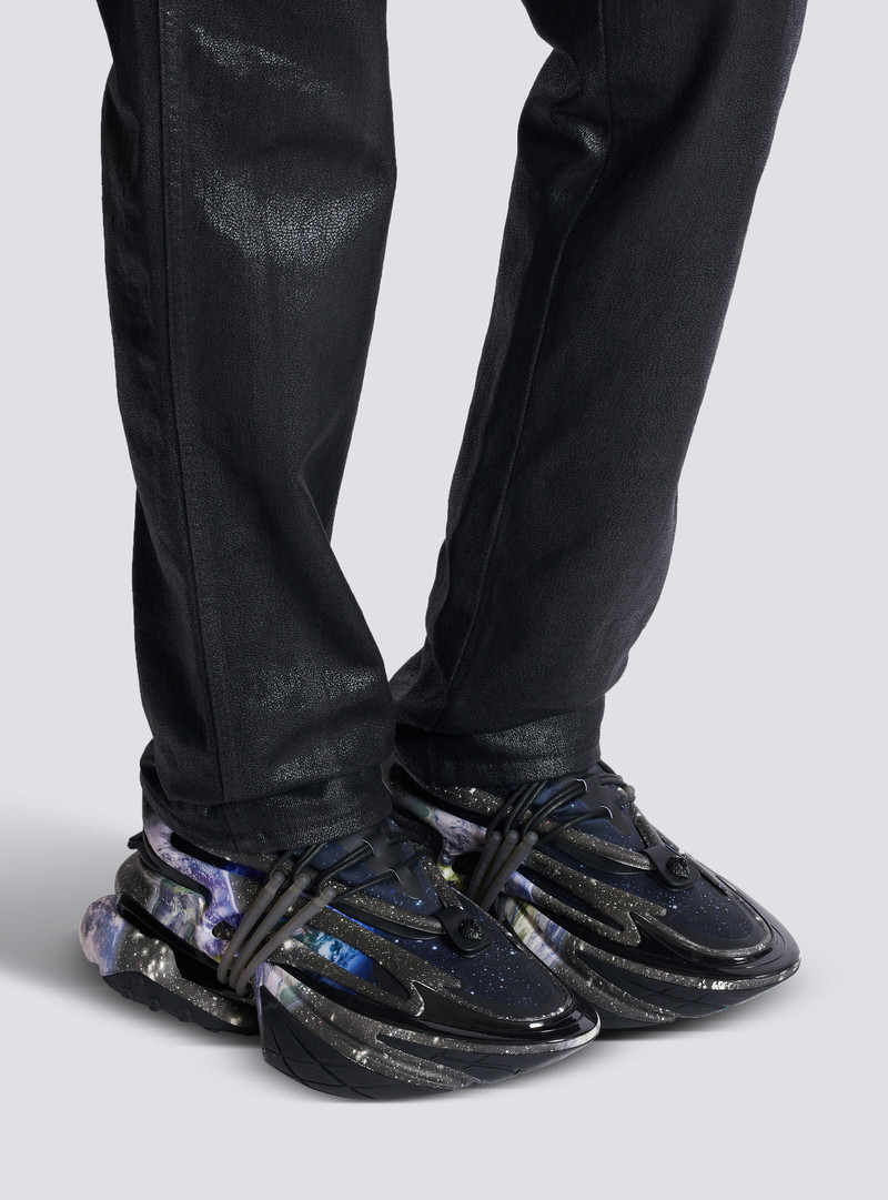 Balmain Unicorn Low trainers with Earth and Stars print outlook
