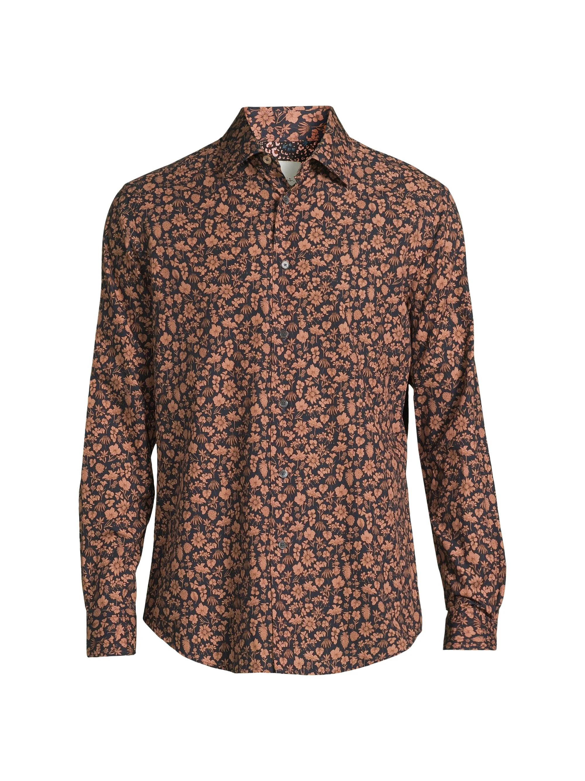 Men's Tailored-Fit Floral Shirt - Navy - 1