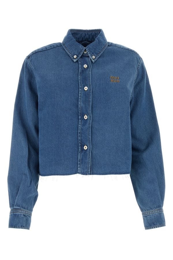 Miu Miu Woman Denim Shirt - 1