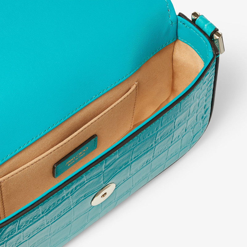 Avenue Mini Shoulder
Peacock Croc-Embossed Leather Mini Shoulder Bag 5