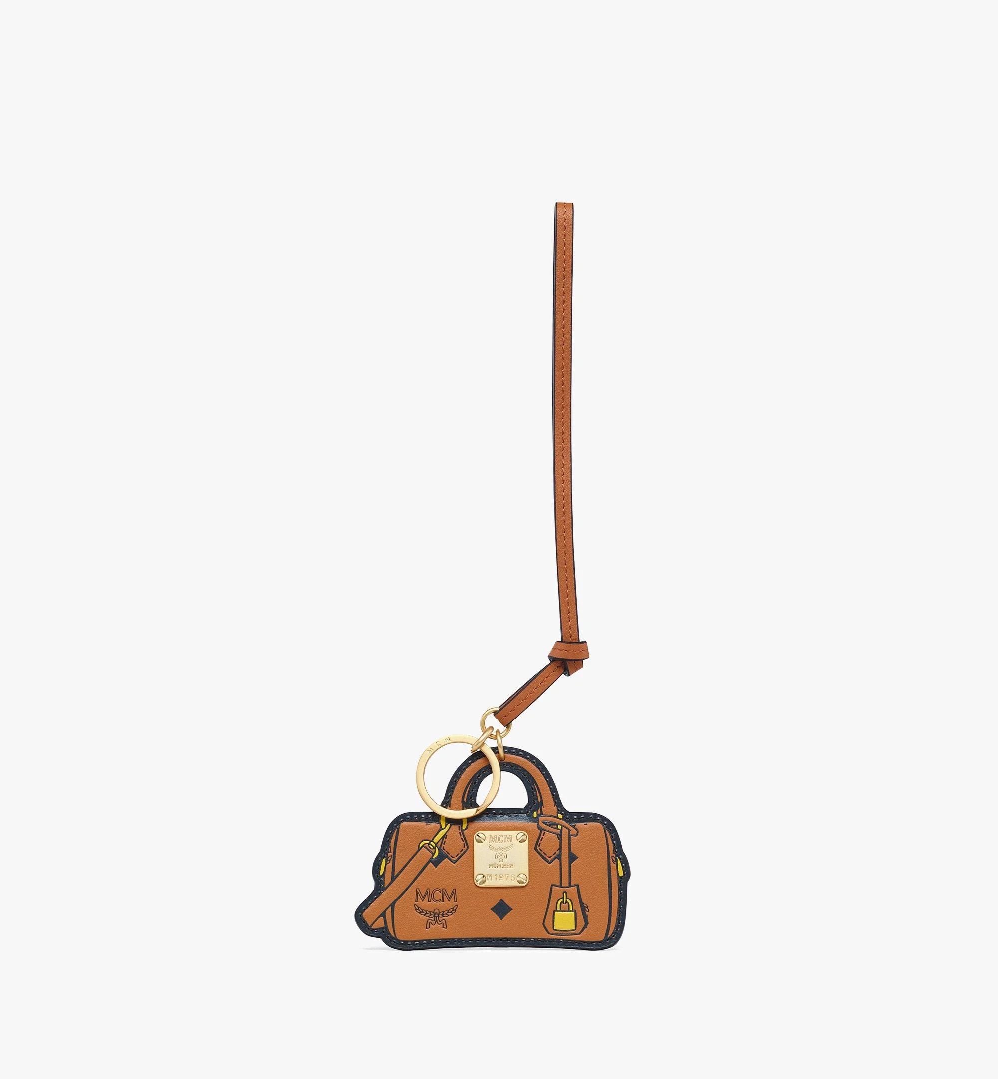 2D Ella Boston Bag Charm in Monogram Print Leather - 1