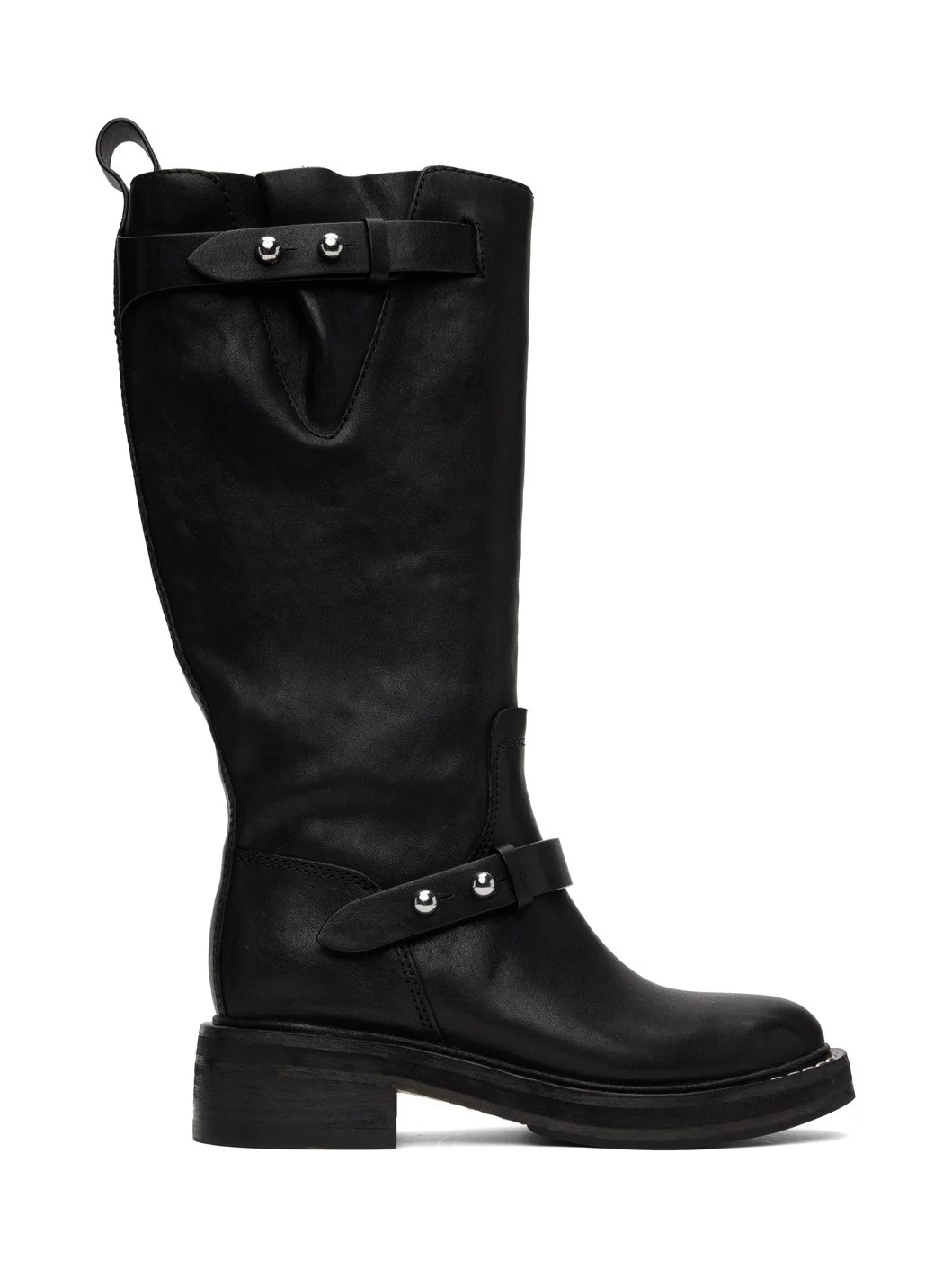 Black Moto Tall Boots - 1