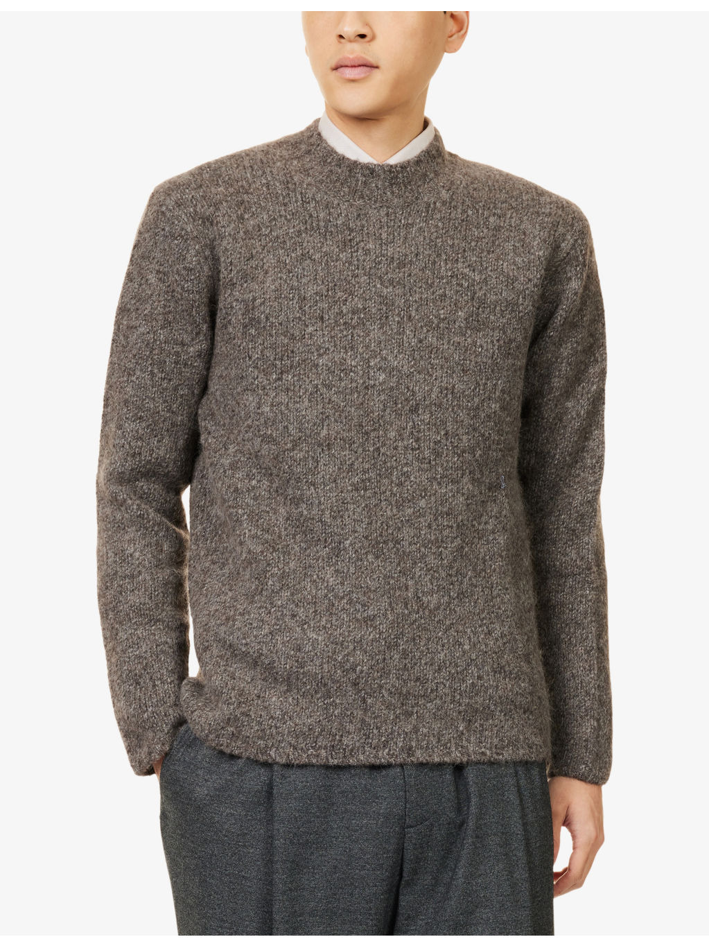 Crewneck Long-Sleeves Wool Blend Jumper - 3