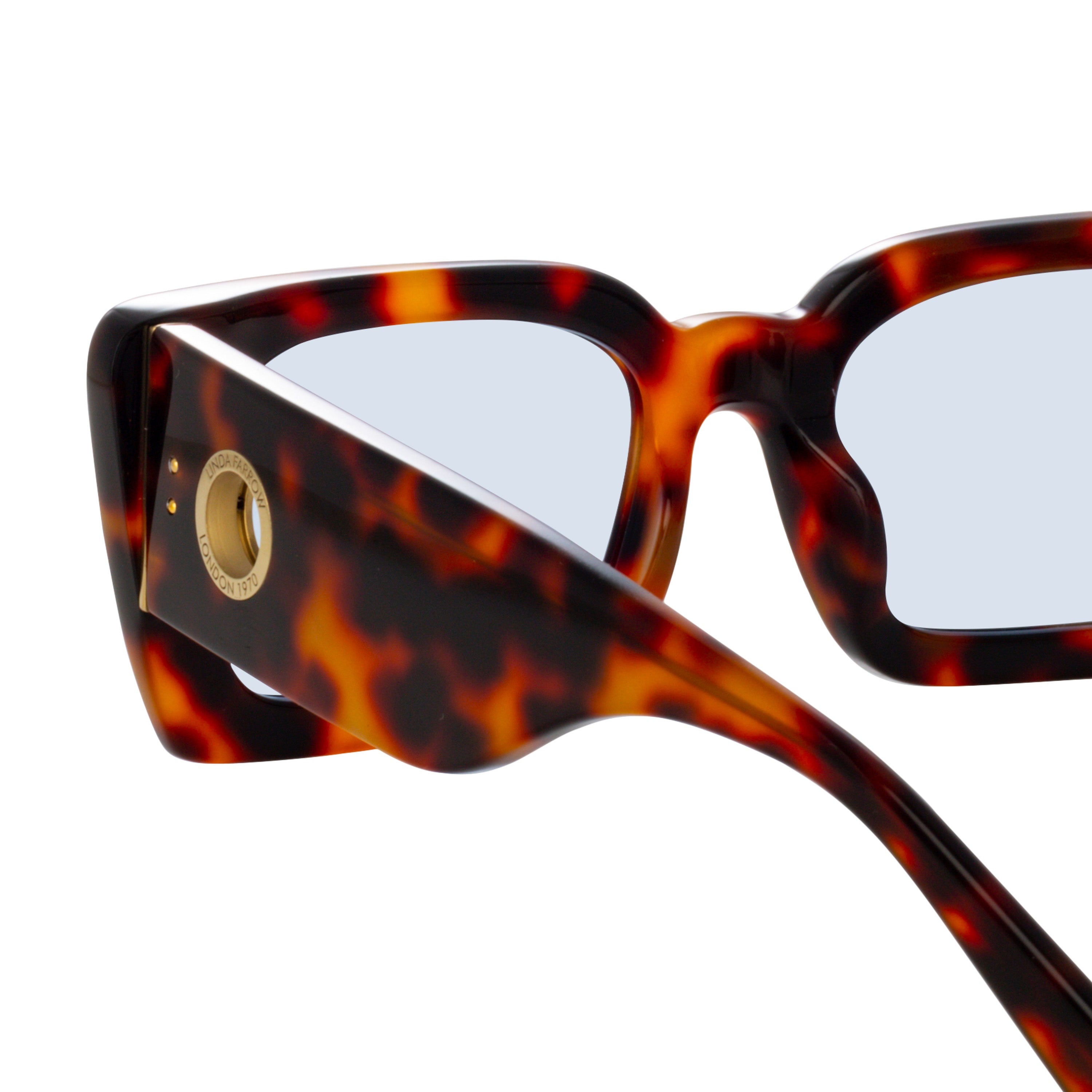 NIEVE RECTANGULAR SUNGLASSES IN TORTOISESHELL AND BLUE - 4