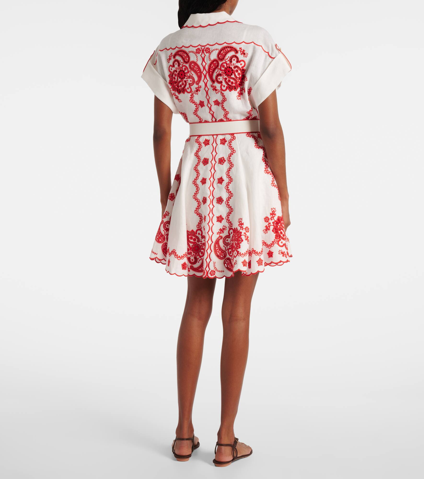 Lucky embroidered linen minidress - 3