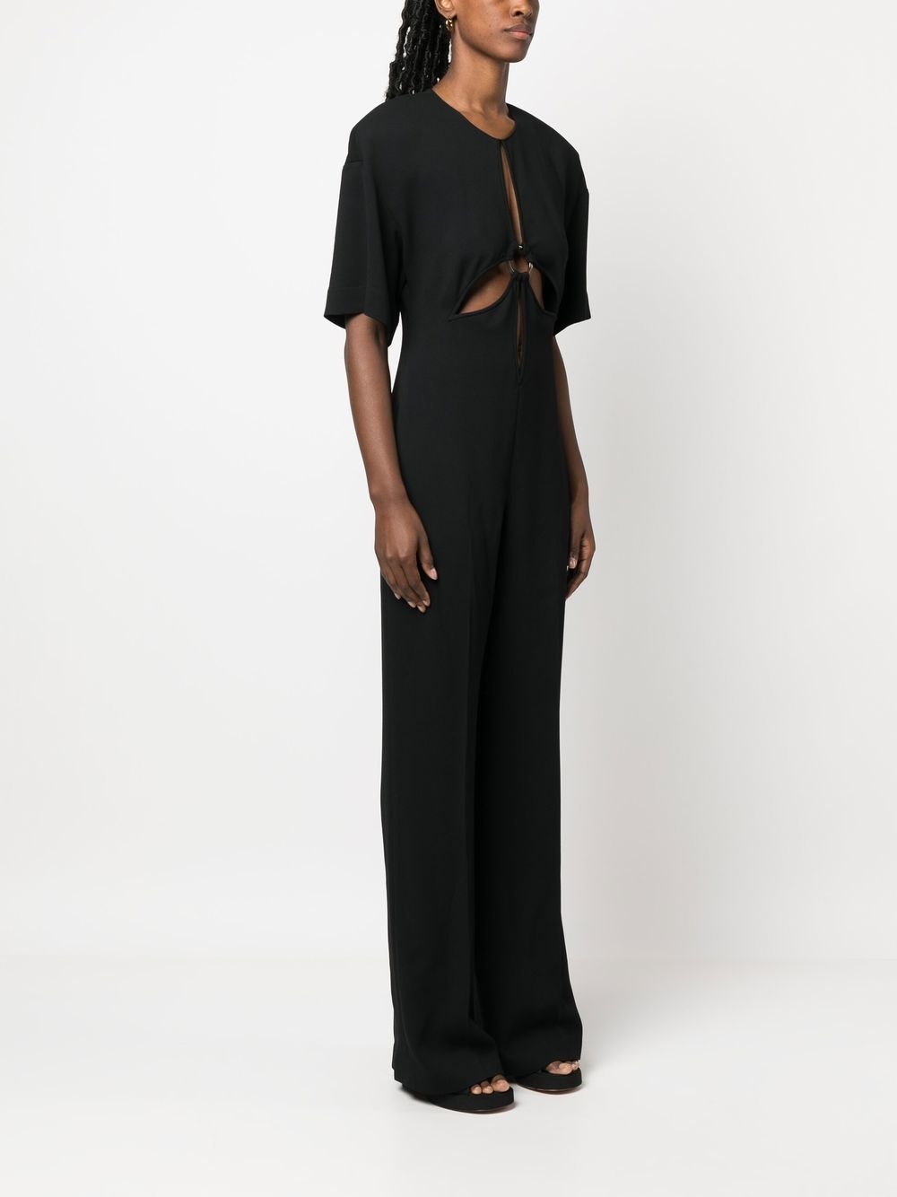 cut-out short-sleeve jumpsuit - 3