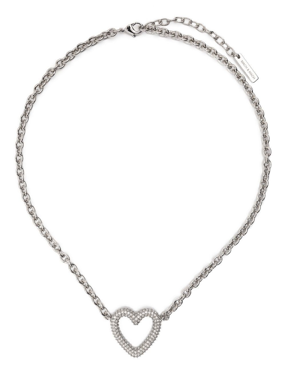 heart-shape crystal-embellished necklace - 3