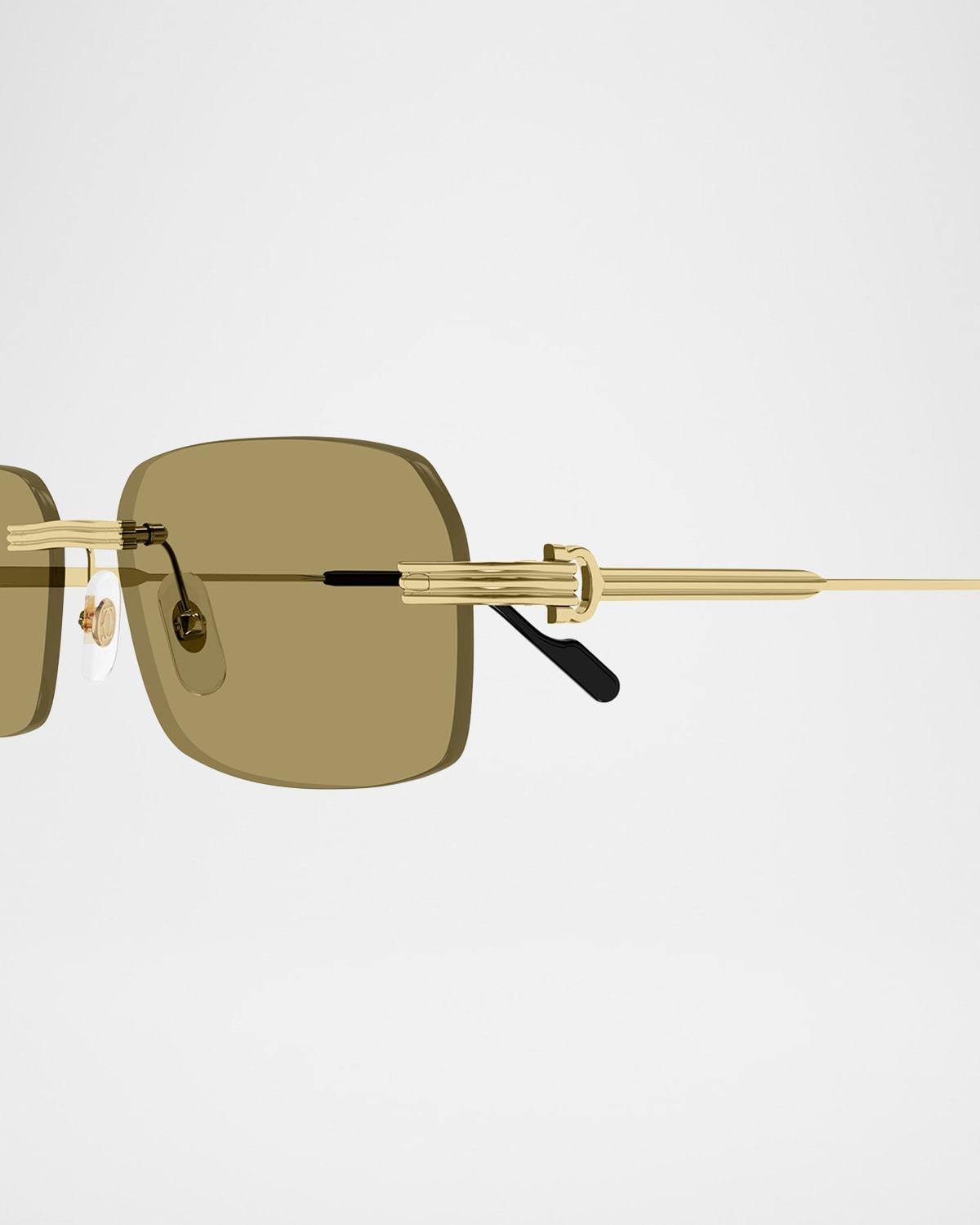 Men's Rimless Rectangle Metal Sunglasses - 2