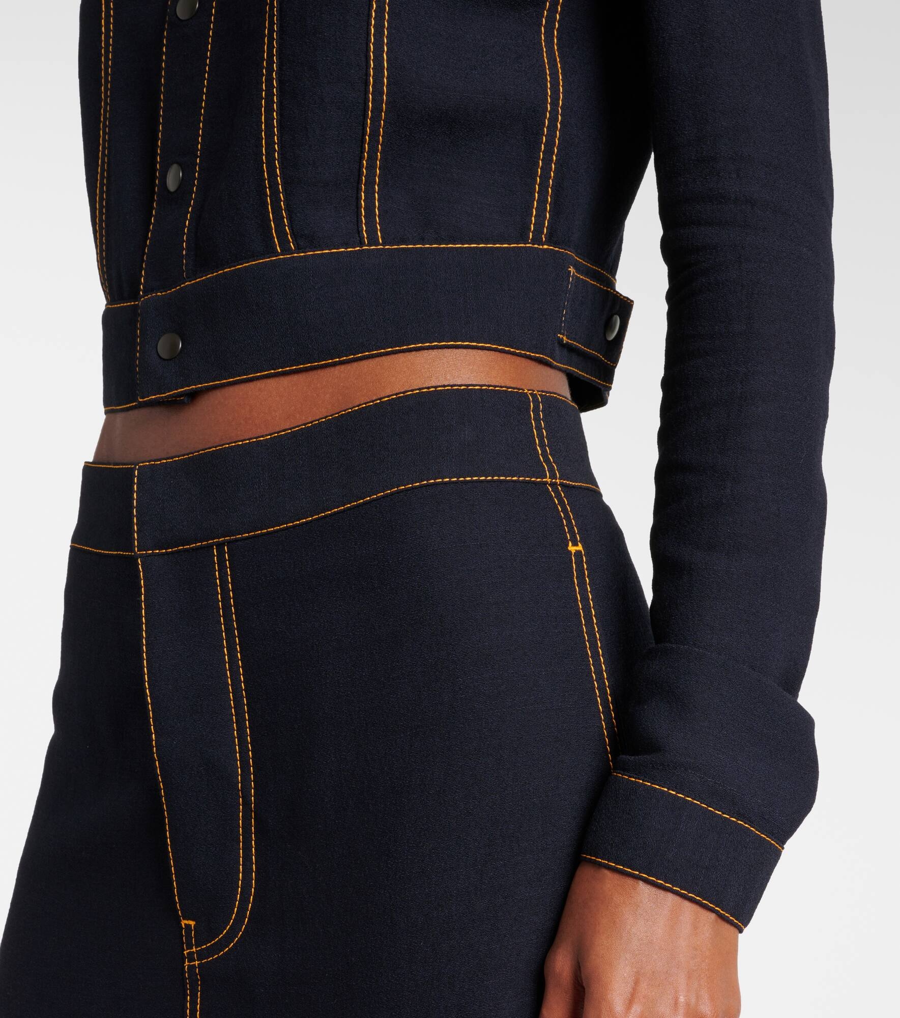 Fluid cropped wool-blend jacket - 5