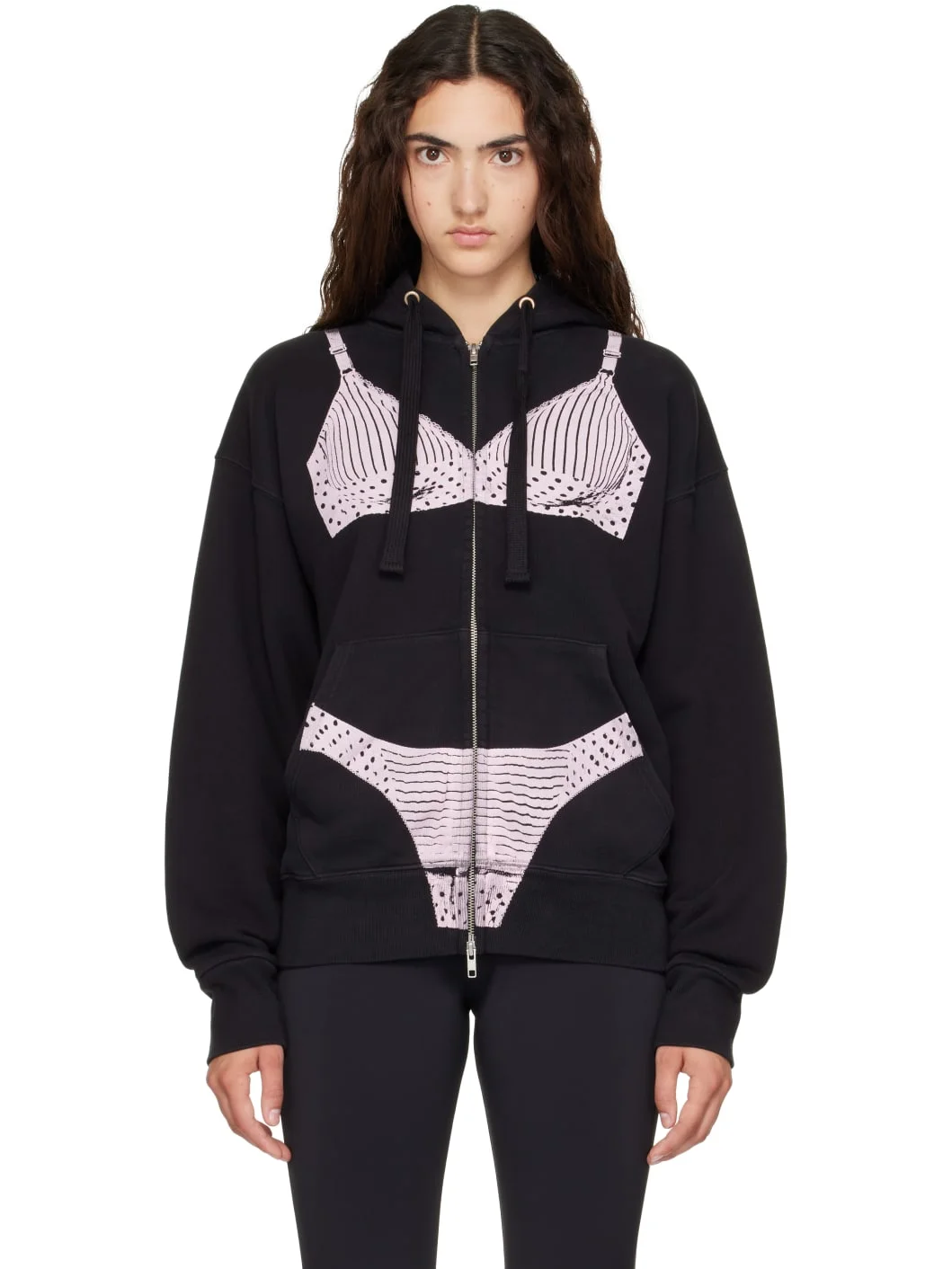 Black Trompe L'Oeil Hoodie - 1
