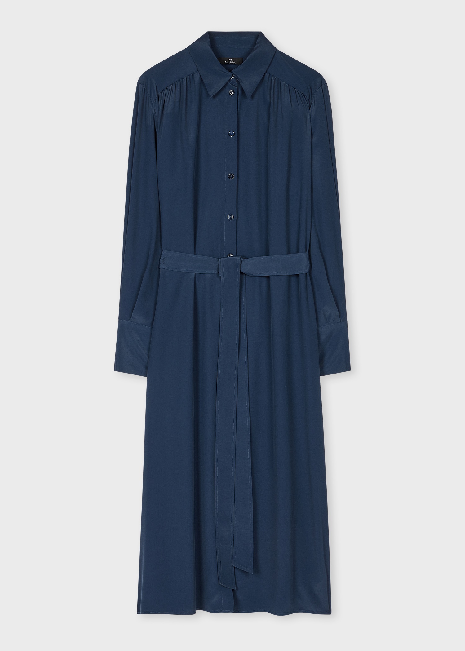 Women's Navy Shirt Midi Dress - 1