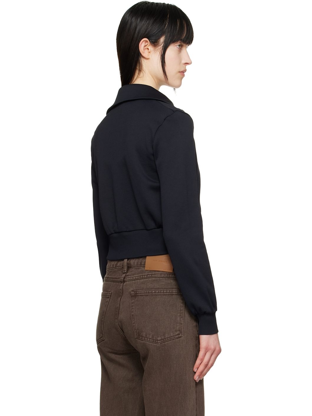 Black Tricot Track Jacket - 3