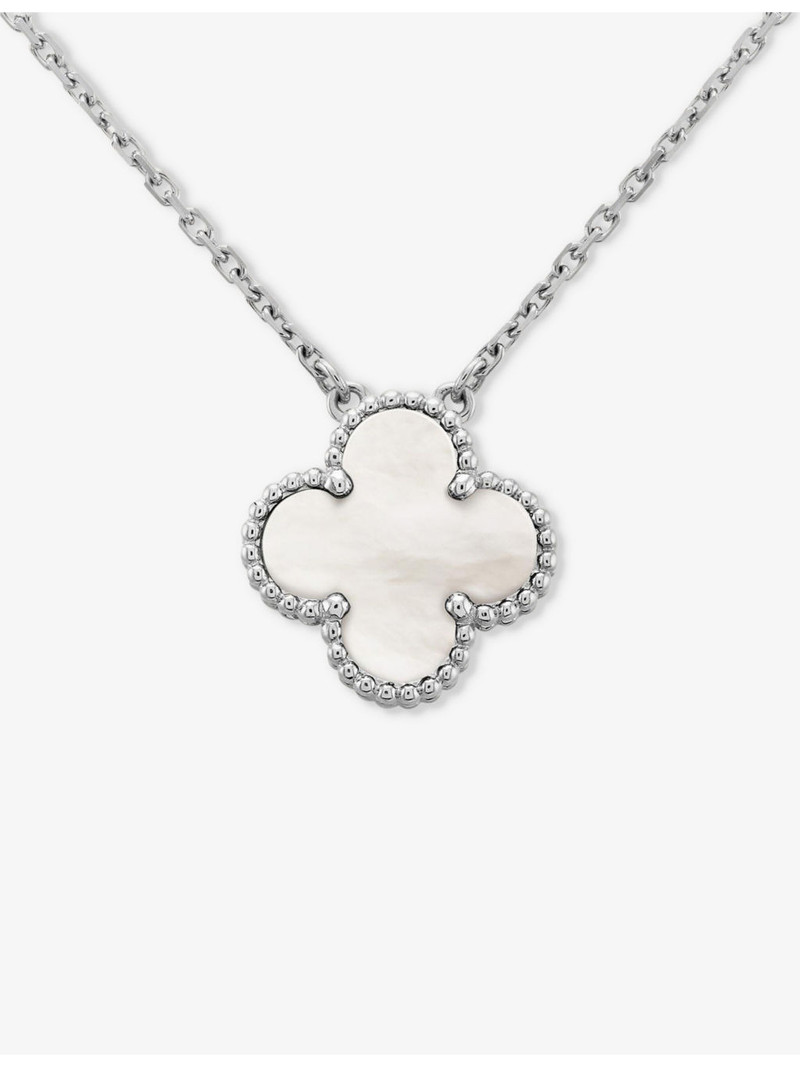 Van Cleef & Arpels Vintage Alhambra white-gold and mother-of-pearl necklace outlook