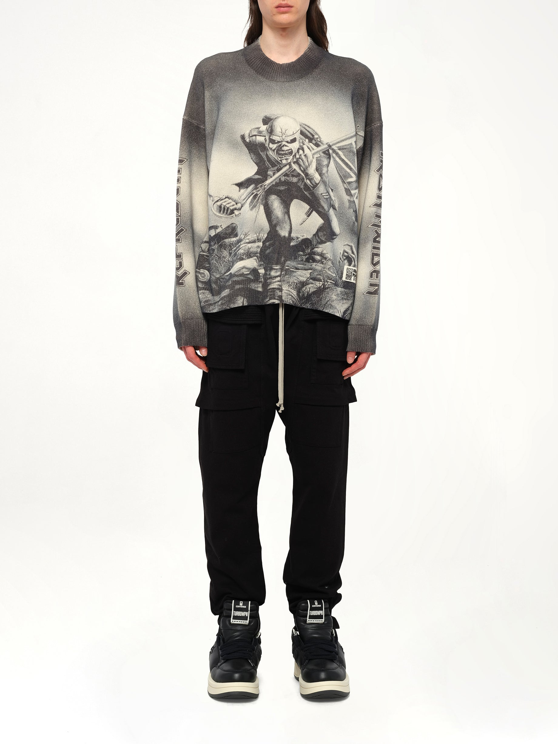Iron Maiden Trooper Knit Sweater in Sunfade Grey - 7