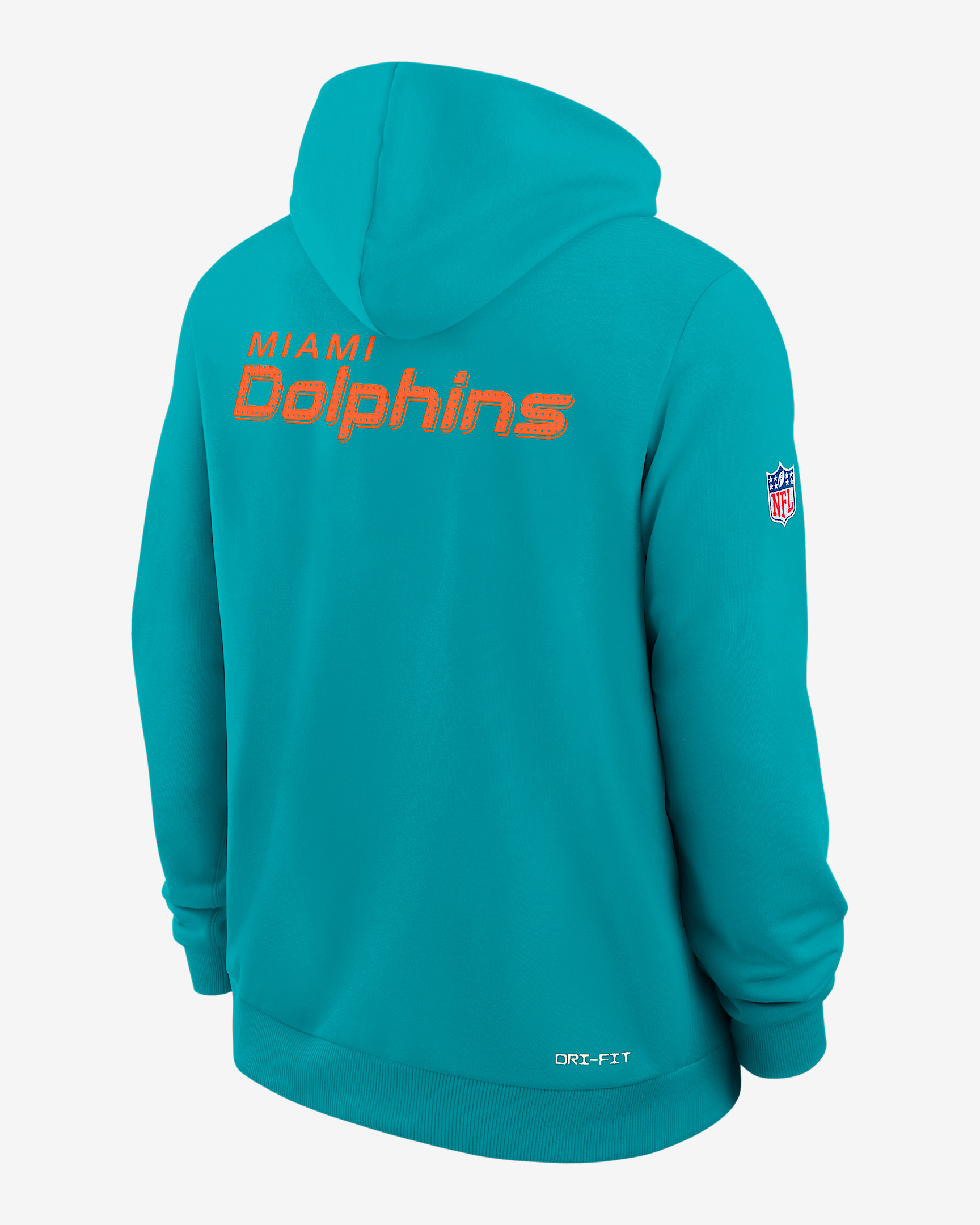 Miami Dolphins Initial Home Sideline Men's Nike Dri-FIT NFL Pullover Hoodie - 2