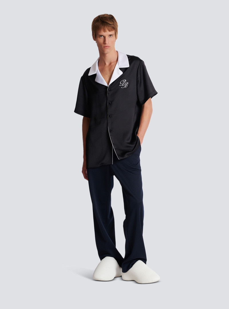 Balmain PB Signature satin short-sleeved shirt outlook