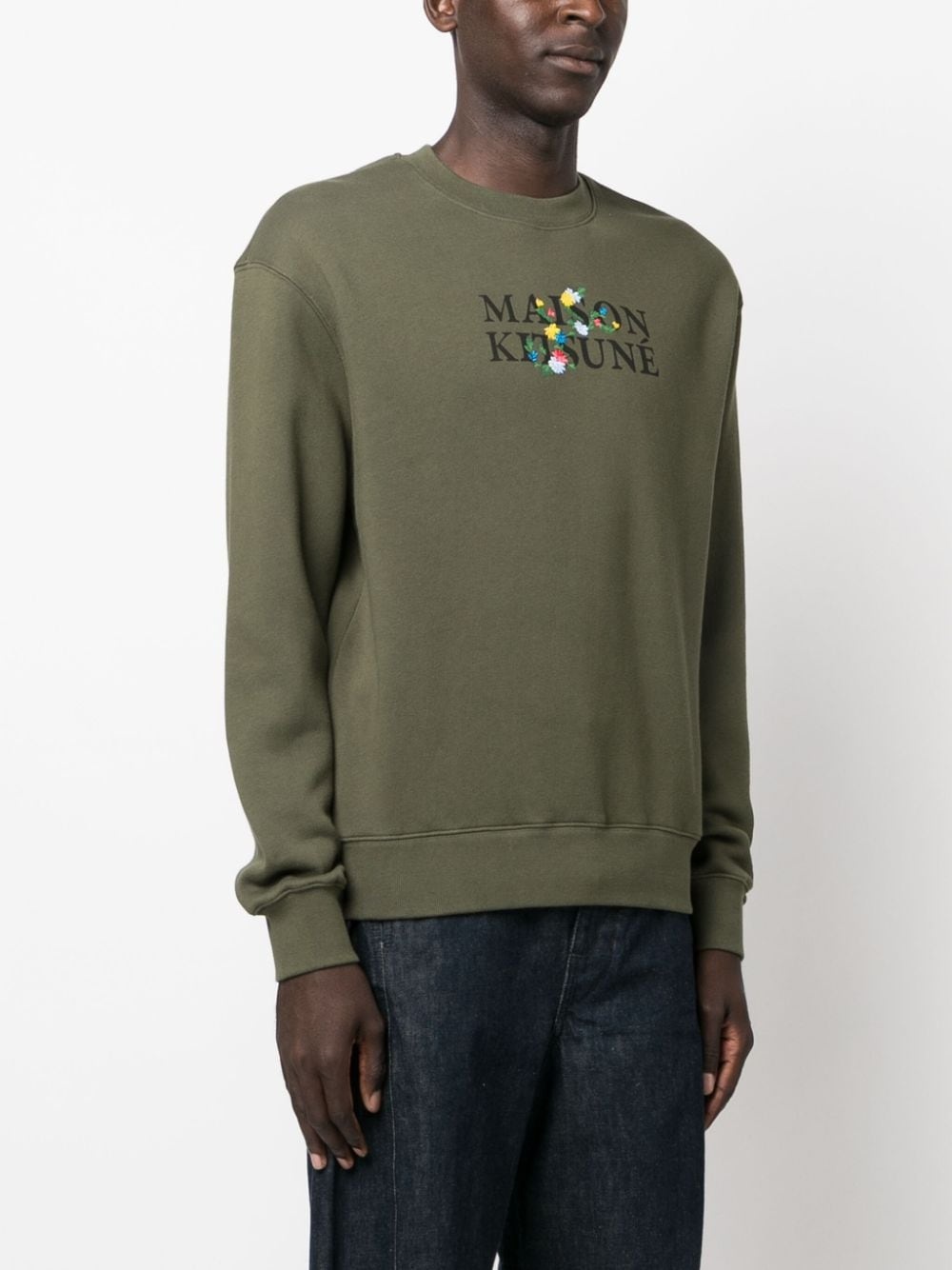 floral-embroidered cotton sweatshirt - 3