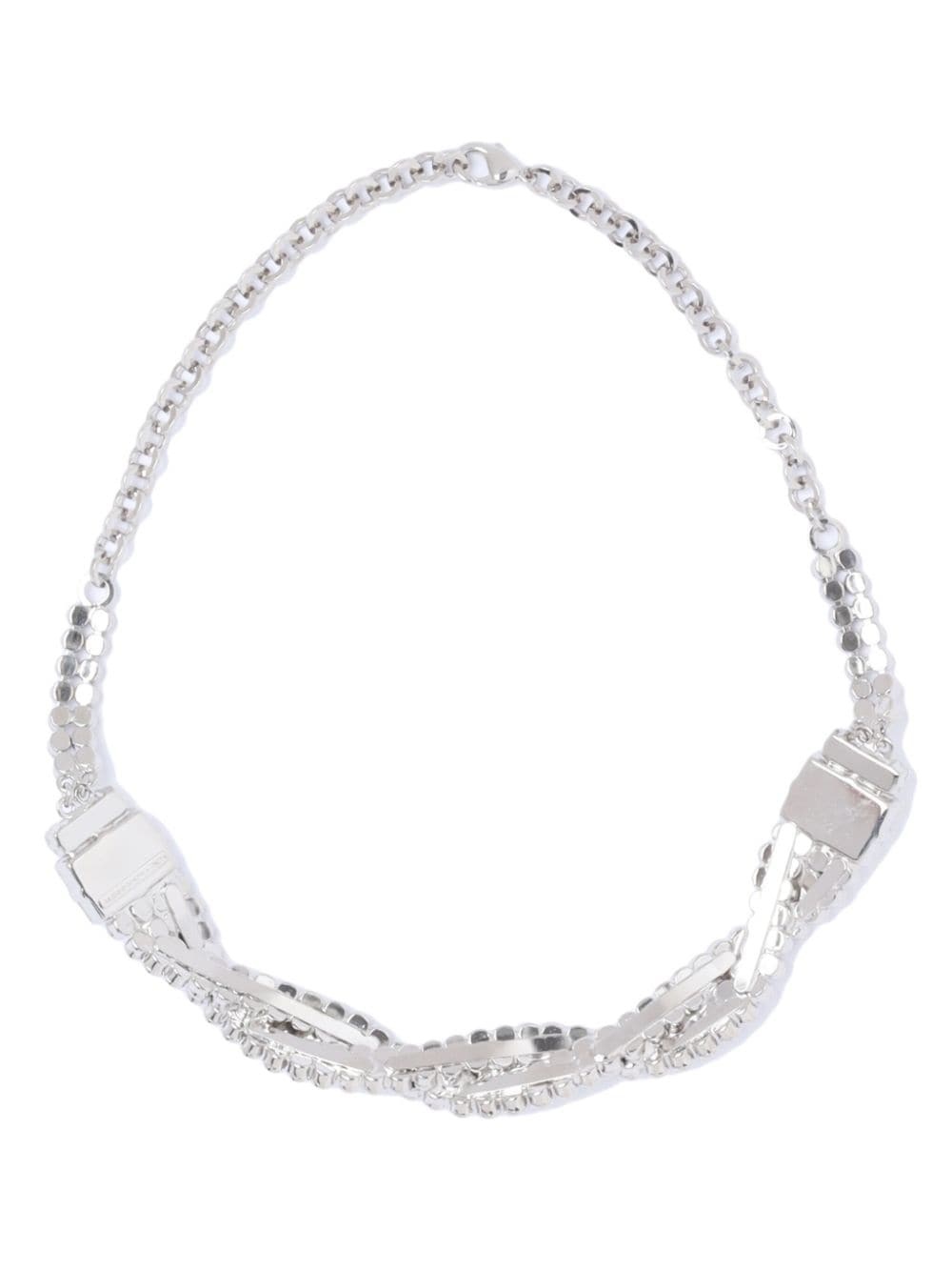 crystal-embellished twist collar nekclace - 2