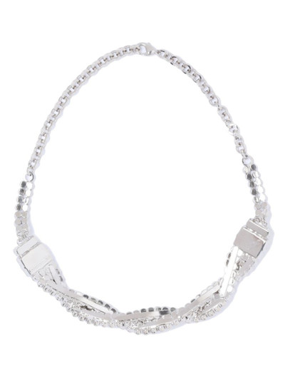 Alessandra Rich crystal-embellished twist collar nekclace outlook