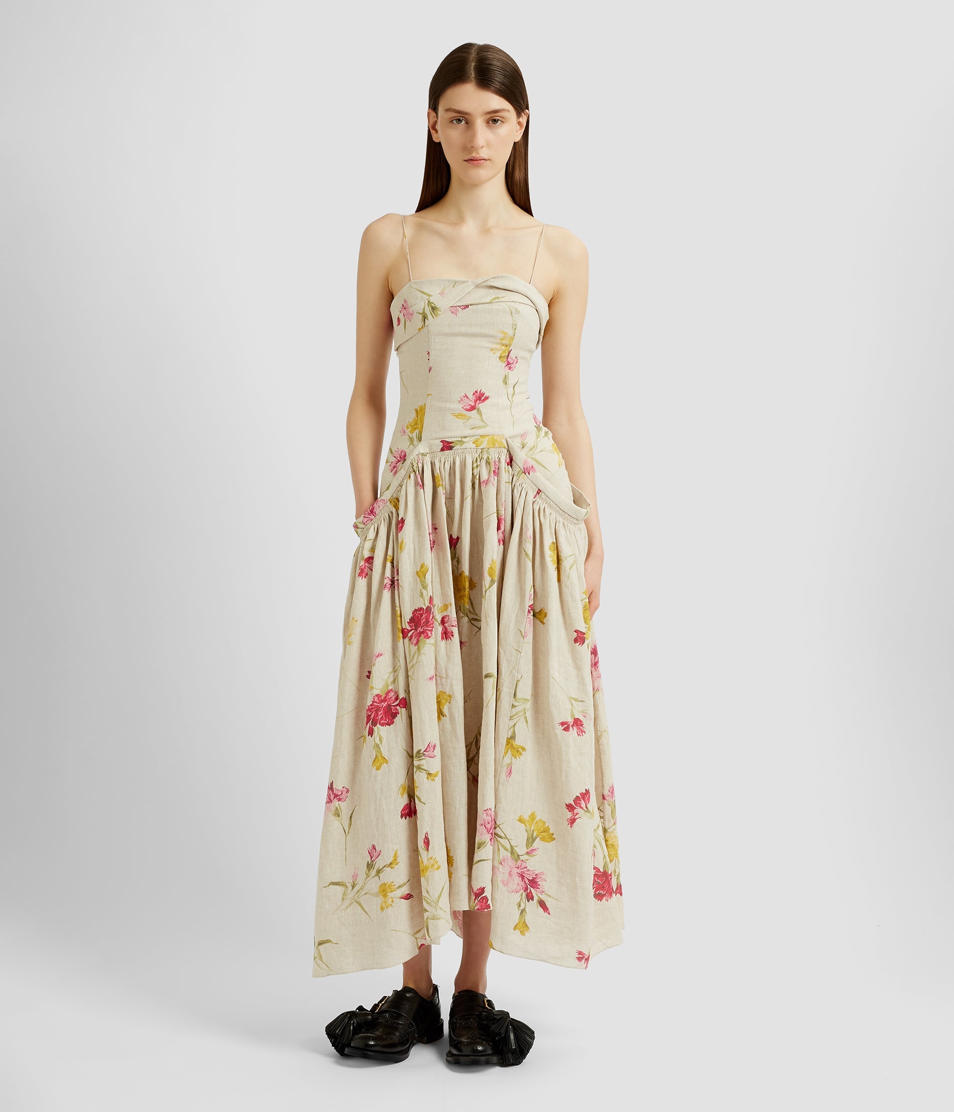 SLEEVELESS FULL SKIRT MIDI DRESS - 4