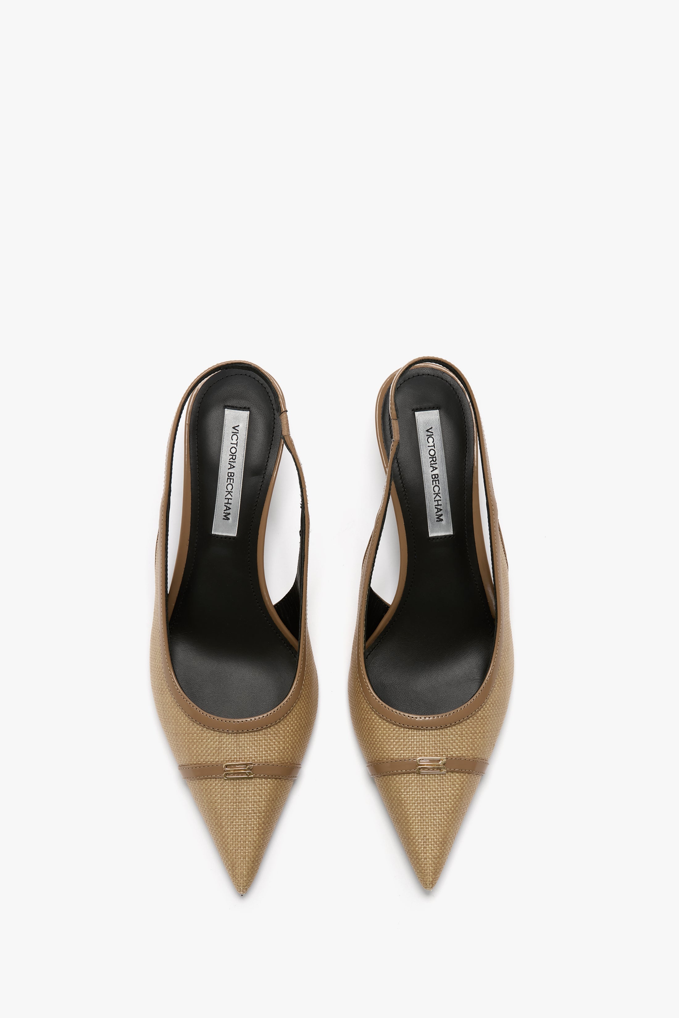 Rafia Slingback Kitten Heel In Light Beige - 4