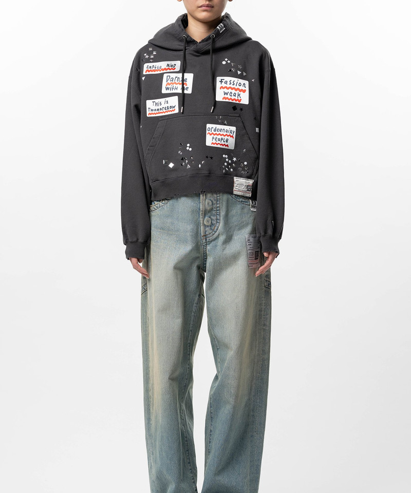 Maison MIHARAYASUHIRO Embellished Sticker Hoodie outlook