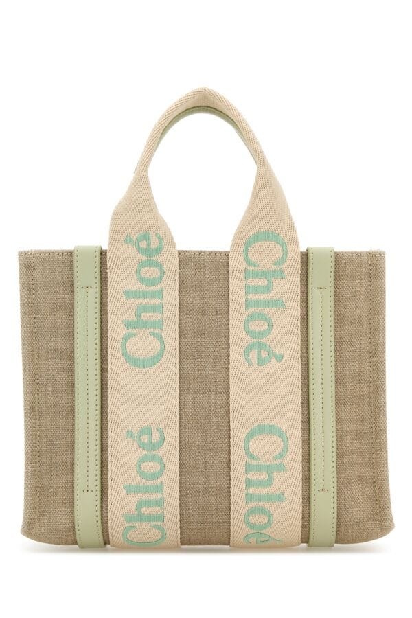 Multicolor linen small Woody shopping bag - 3