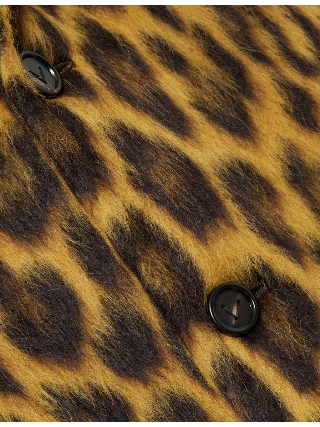 Brushed Leopard Wool-Blend Coat - 6