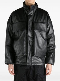 ジャケット・アウター N.HOOLYWOOD FAKE LEATHER JACKET N.Hoolywood Black Half Coat Faux-Leather Jacket | REVERSIBLE