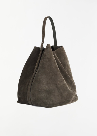 Totême Belted Suede Tote — Granite outlook