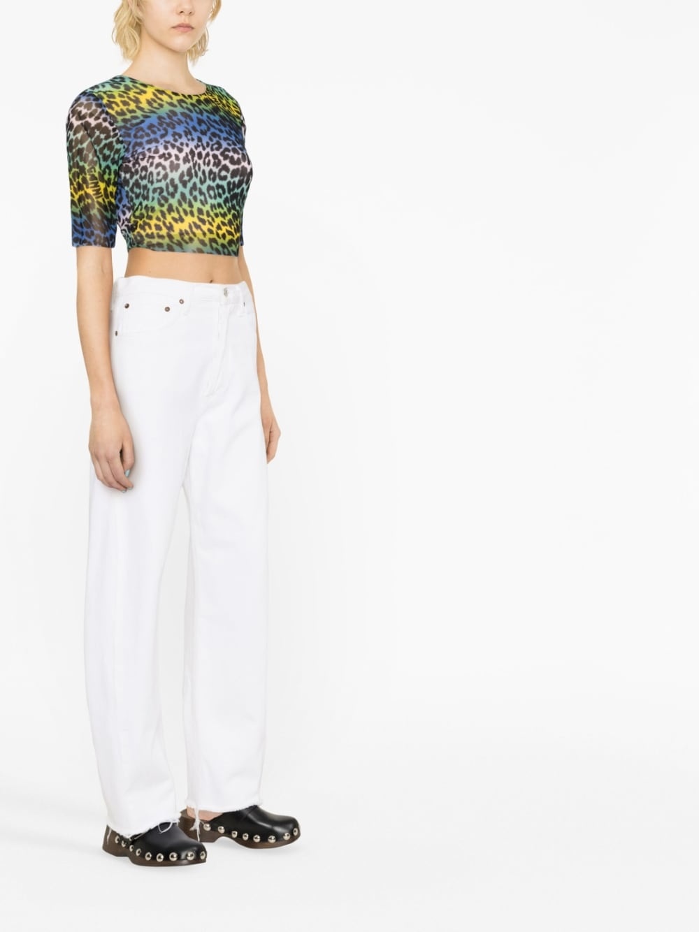leopard-print crop T-shirt - 4