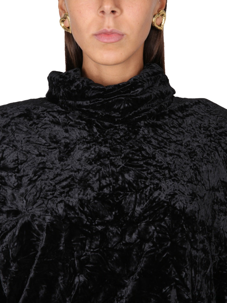 Saint Laurent Women Velvet Turtleneck Top - 4