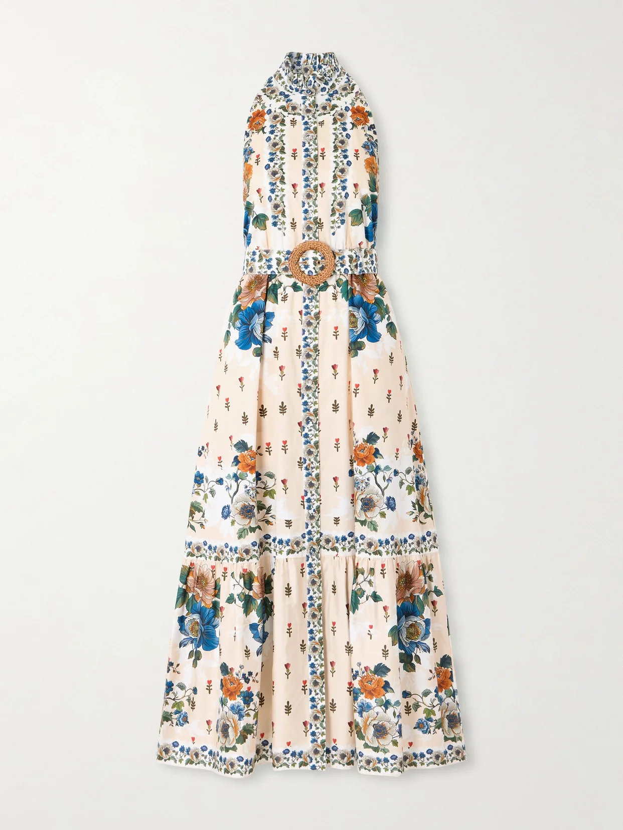 Biba Tiered Floral-print Cotton-poplin Maxi Dress - 1
