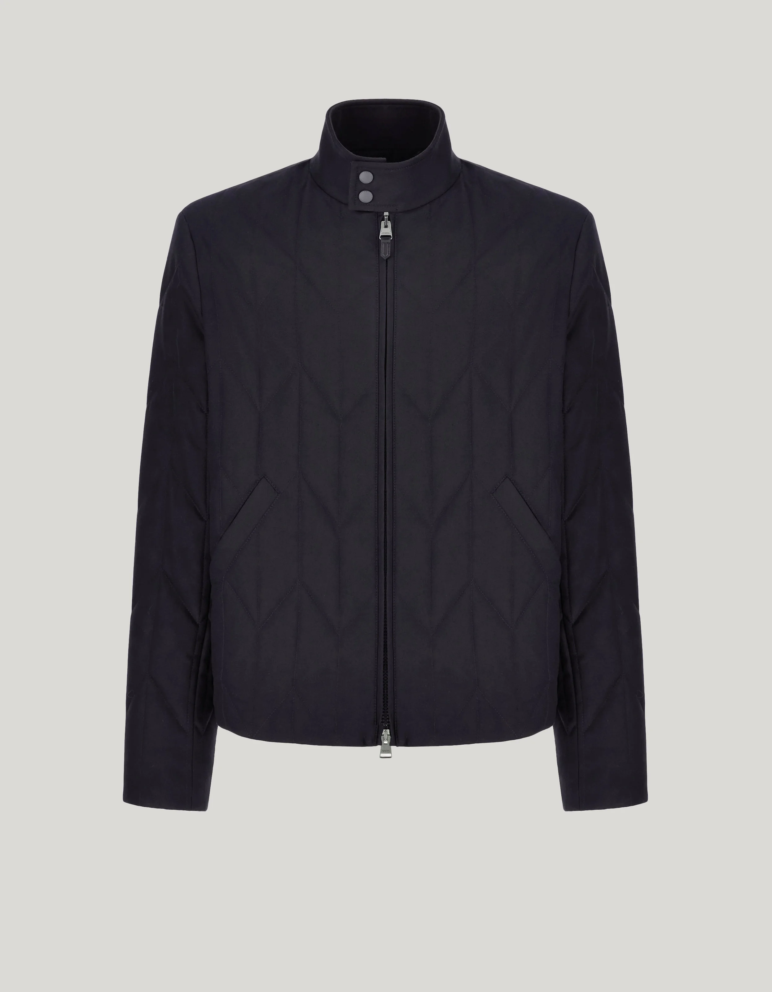 QUILTED JACKET IN BLUE TECHNICAL FABRIC - 1