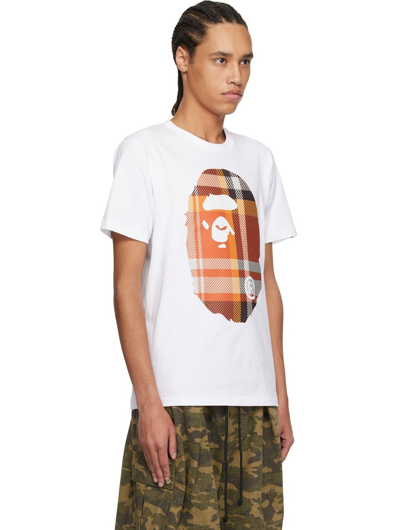 White Bape Check Big Ape Head T-shirt 2