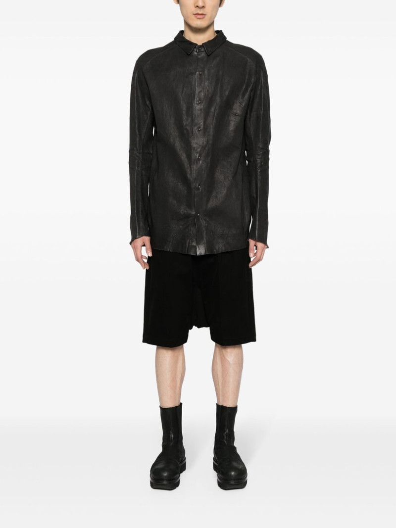 Isaac Sellam raw-cut edge leather shirt outlook
